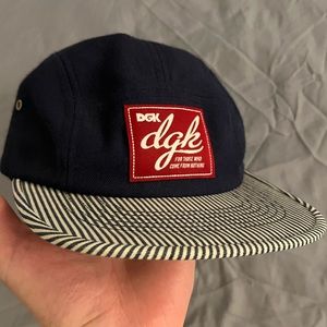 Navy Blue DGK Box Logo 5 Panel style hat